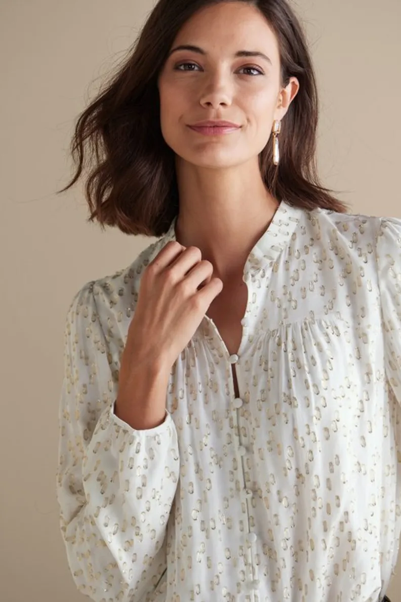 Soft Surroundings Mila Metallic Blouse| Tops