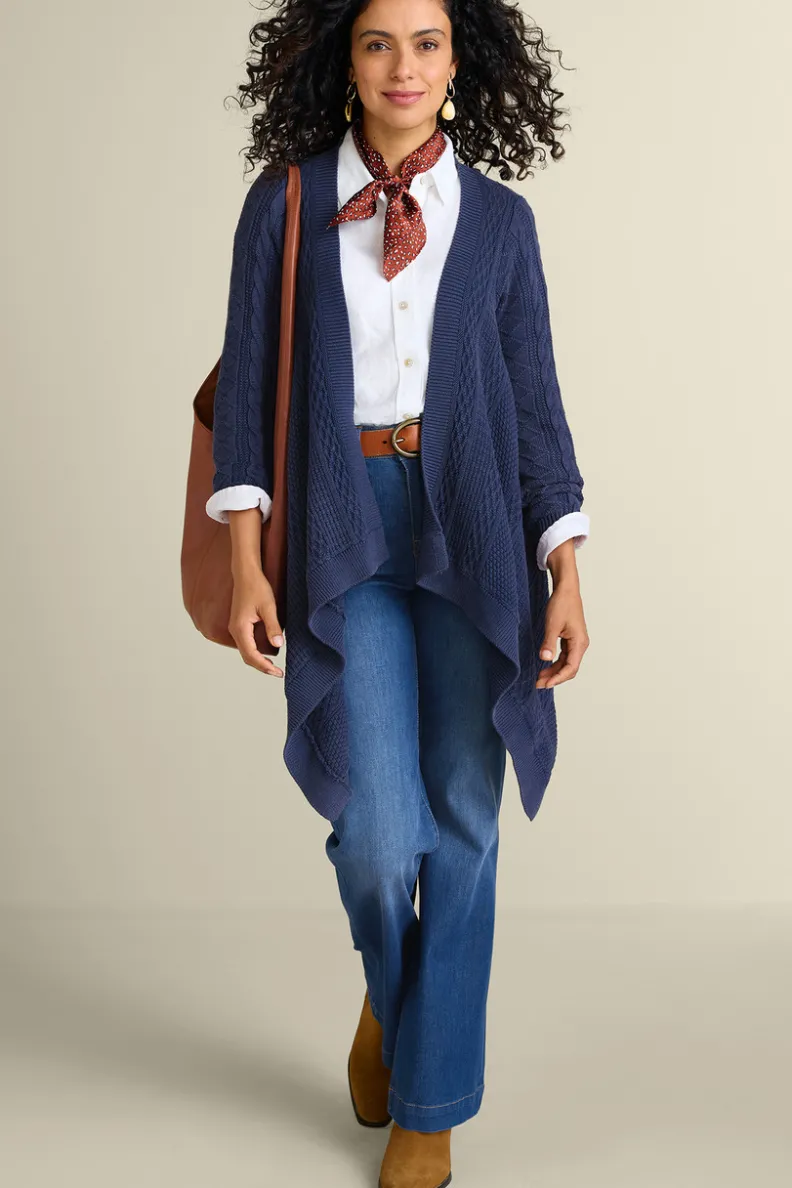 Soft Surroundings Minah Cable Knit Cardigan| Tops|Sweaters & Cardigans