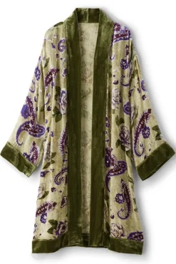 Soft Surroundings Nomi Silk Blend Velvet Kimono| Toppers|Jackets & Coats