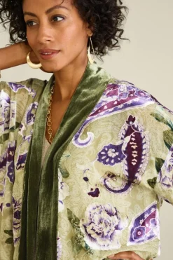 Soft Surroundings Nomi Silk Blend Velvet Kimono| Toppers|Jackets & Coats