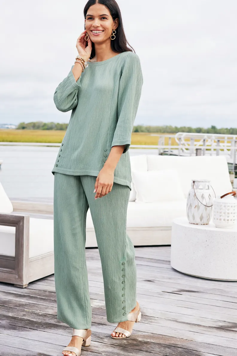 Soft Surroundings Oceo Gauze Wide-Leg Pants| Pants