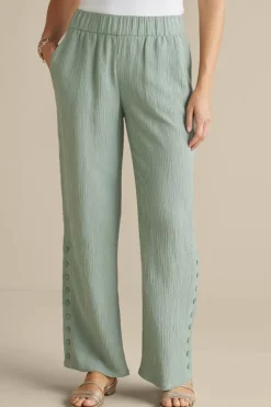 Soft Surroundings Oceo Gauze Wide-Leg Pants| Pants