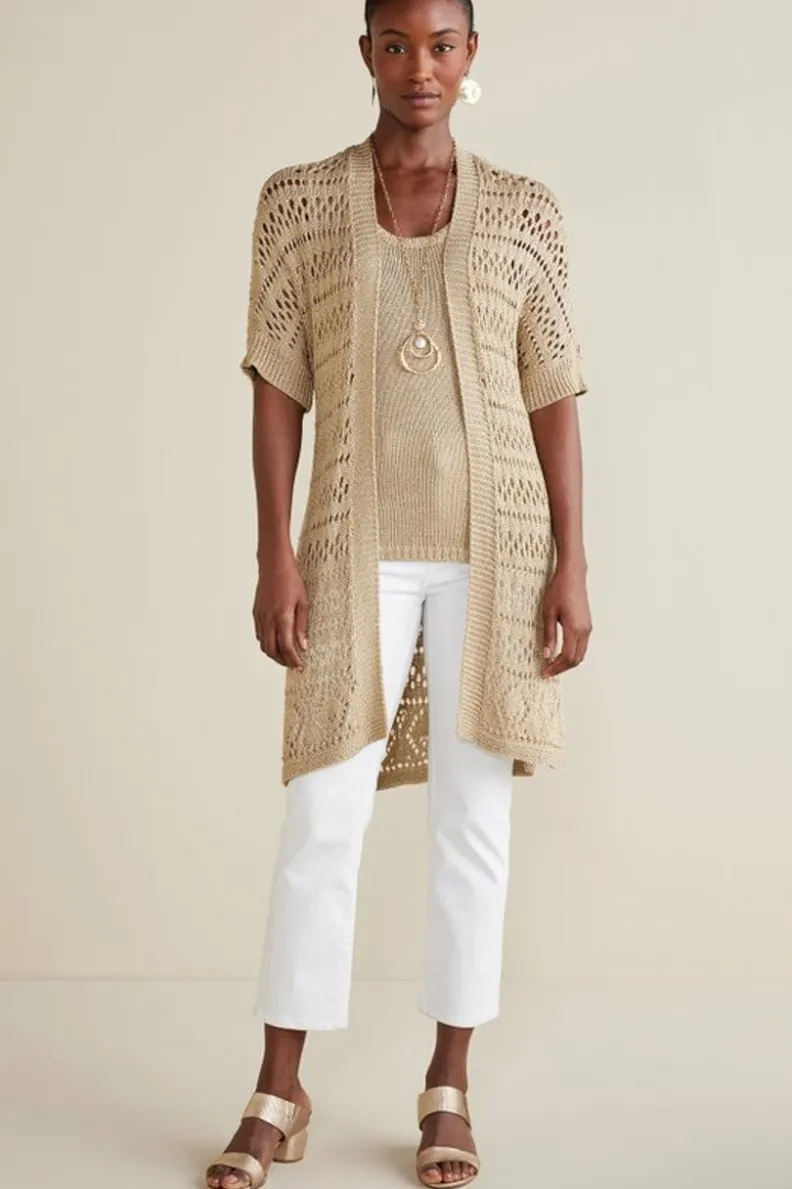 Soft Surroundings Opaline Shimmer Cardigan| Tops|Sweaters & Cardigans