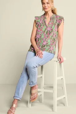 Soft Surroundings Paige Linen Blend Top| Tops