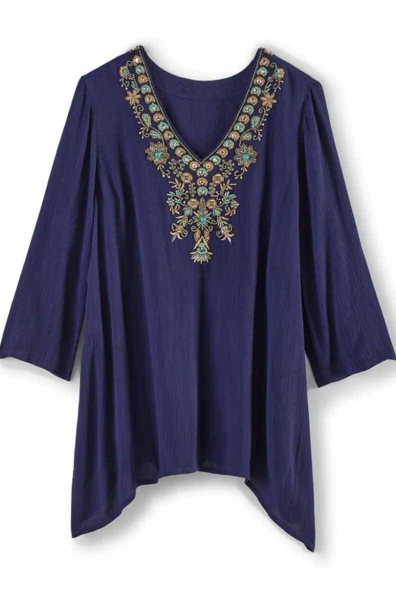 Soft Surroundings Paulina Gauze Pullover| Tops