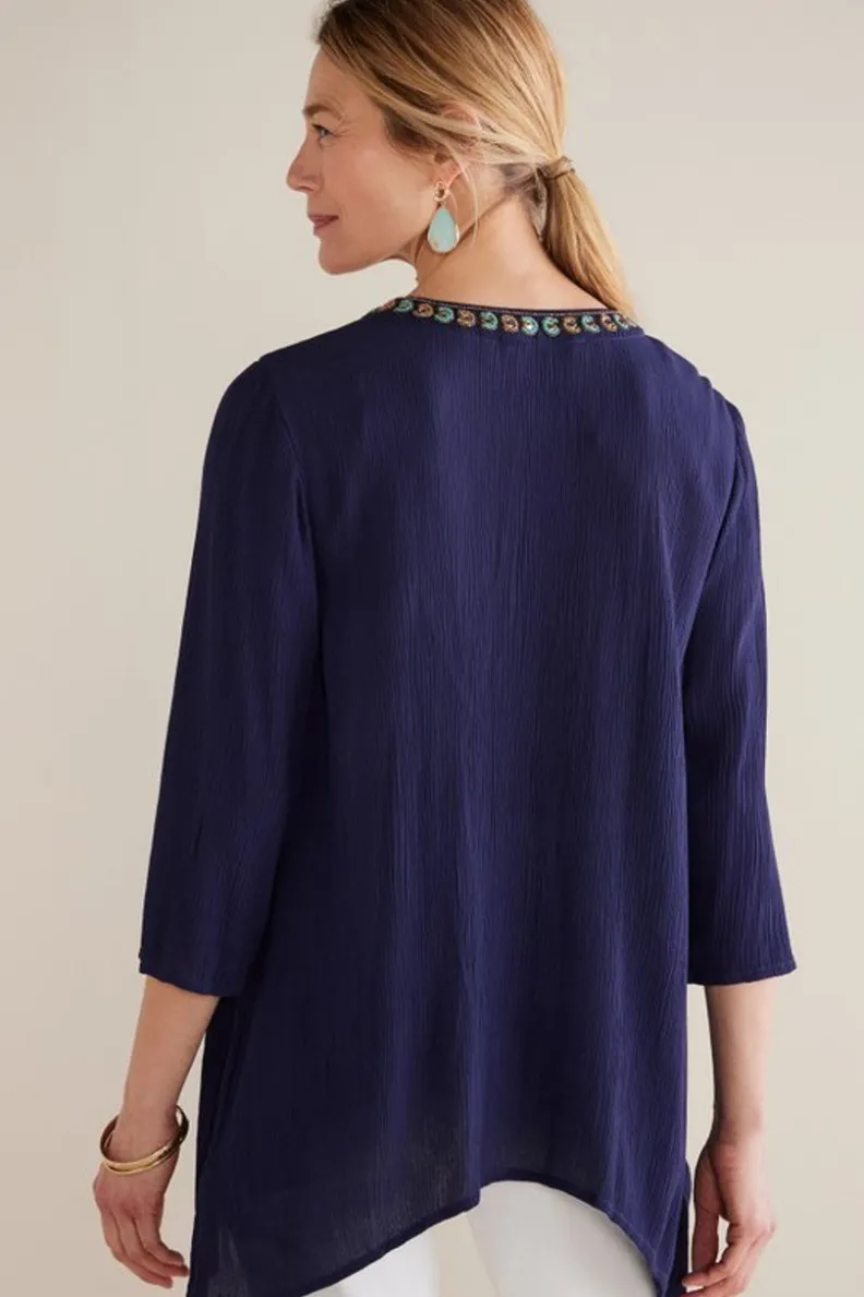 Soft Surroundings Paulina Gauze Pullover| Tops