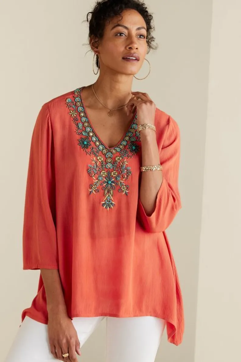 Soft Surroundings Paulina Gauze Pullover| Tops