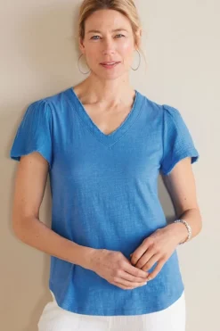 Soft Surroundings Philippa Gauze Sleeve Tee| Tops