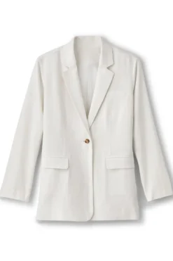 Soft Surroundings Portofino Linen Blend Boyfriend Blazer| Toppers|Dresses
