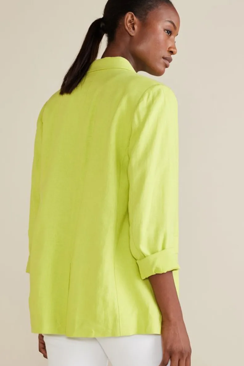 Soft Surroundings Portofino Linen Blend Boyfriend Blazer| Toppers|Dresses