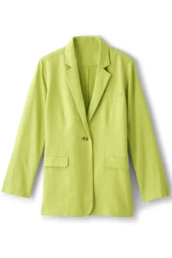 Soft Surroundings Portofino Linen Blend Boyfriend Blazer| Toppers|Dresses