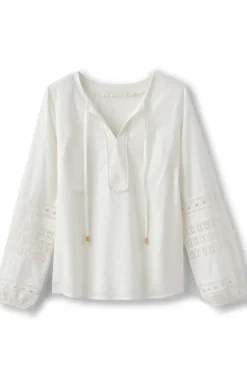 Soft Surroundings Prospera Lace Trim Top| Tops