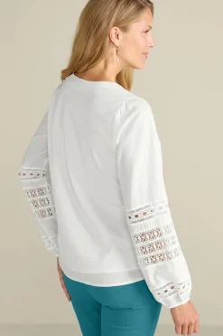 Soft Surroundings Prospera Lace Trim Top| Tops