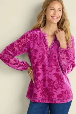 Soft Surroundings Reesha Velvet Top| Tops