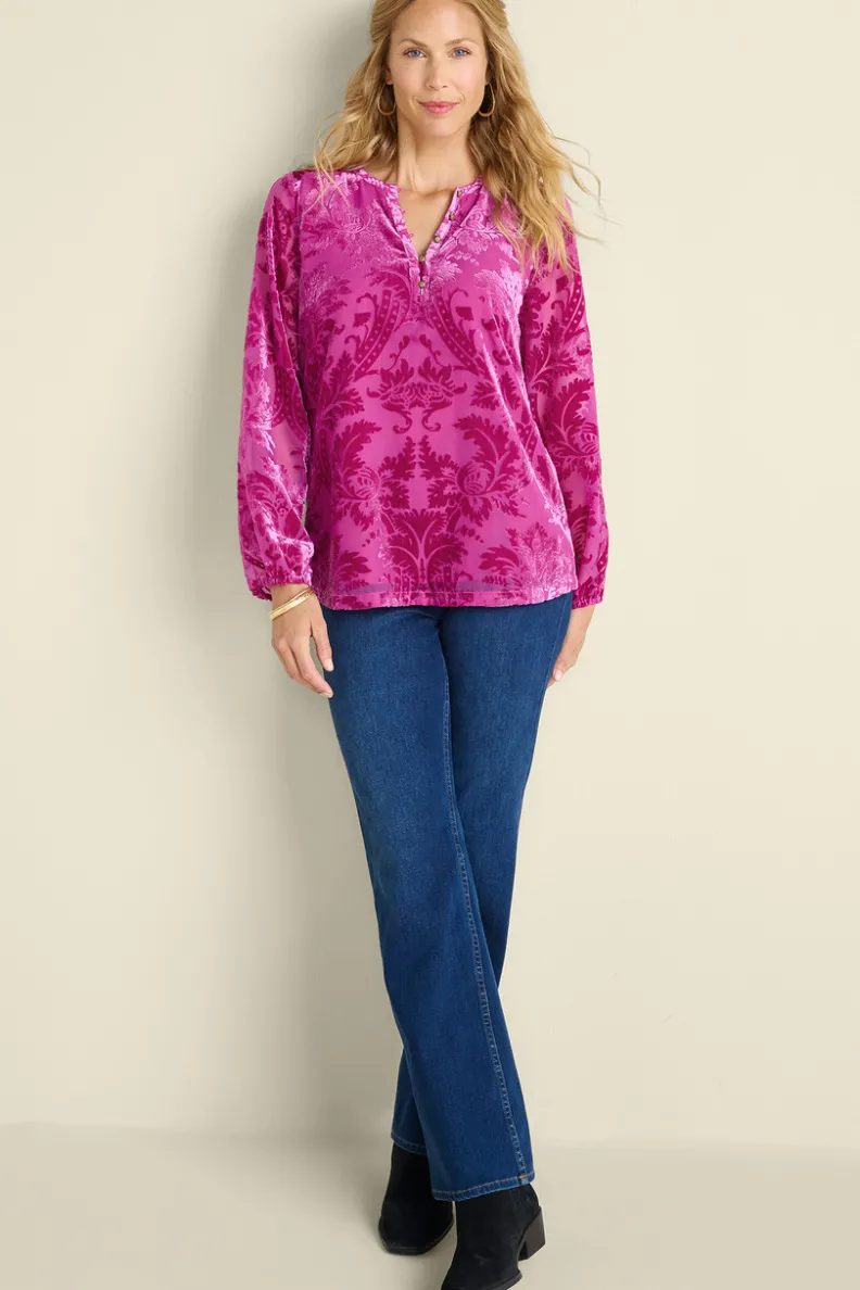 Soft Surroundings Reesha Velvet Top| Tops