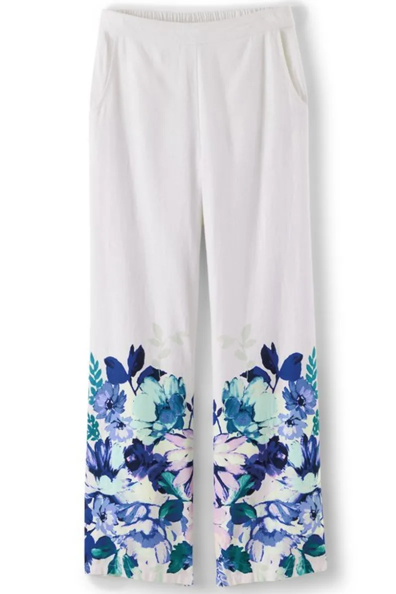 Soft Surroundings Ronna Linen Blend Wide Leg Pants| Pants
