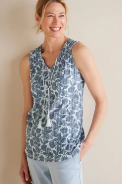 Soft Surroundings Roxie Printed Pointelle Tank| Tops