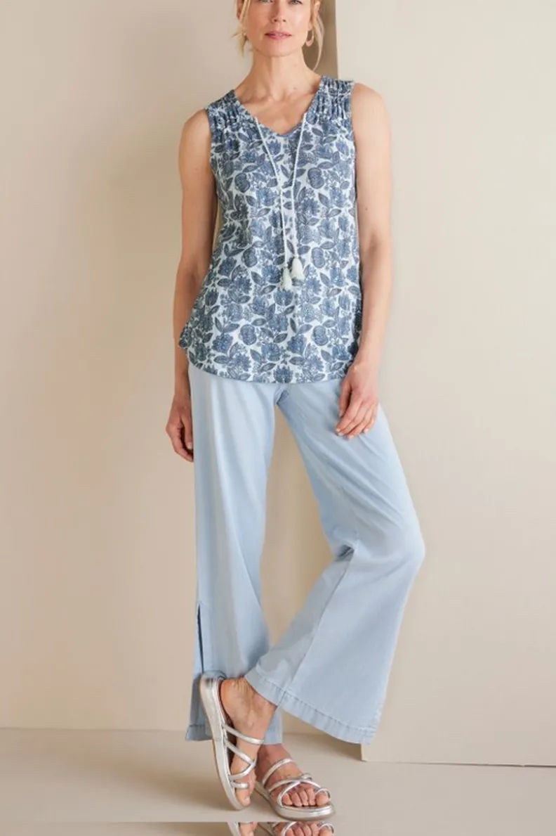 Soft Surroundings Roxie Printed Pointelle Tank| Tops