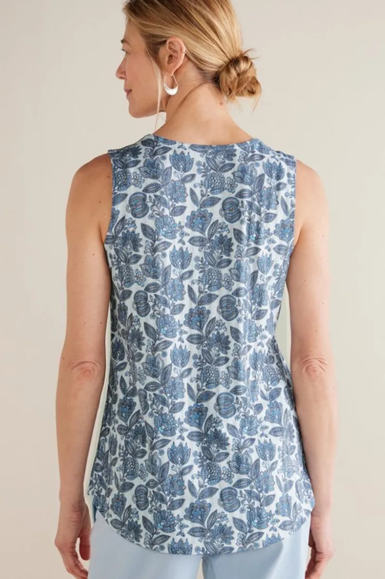 Soft Surroundings Roxie Printed Pointelle Tank| Tops