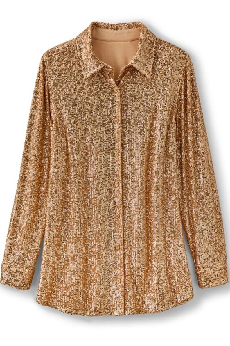 Soft Surroundings Sancerre Sequin Shirt| Tops