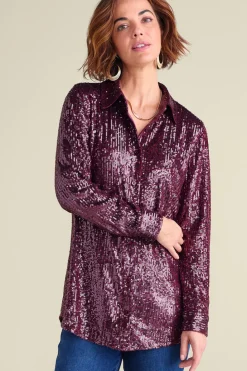 Soft Surroundings Sancerre Sequin Shirt| Tops