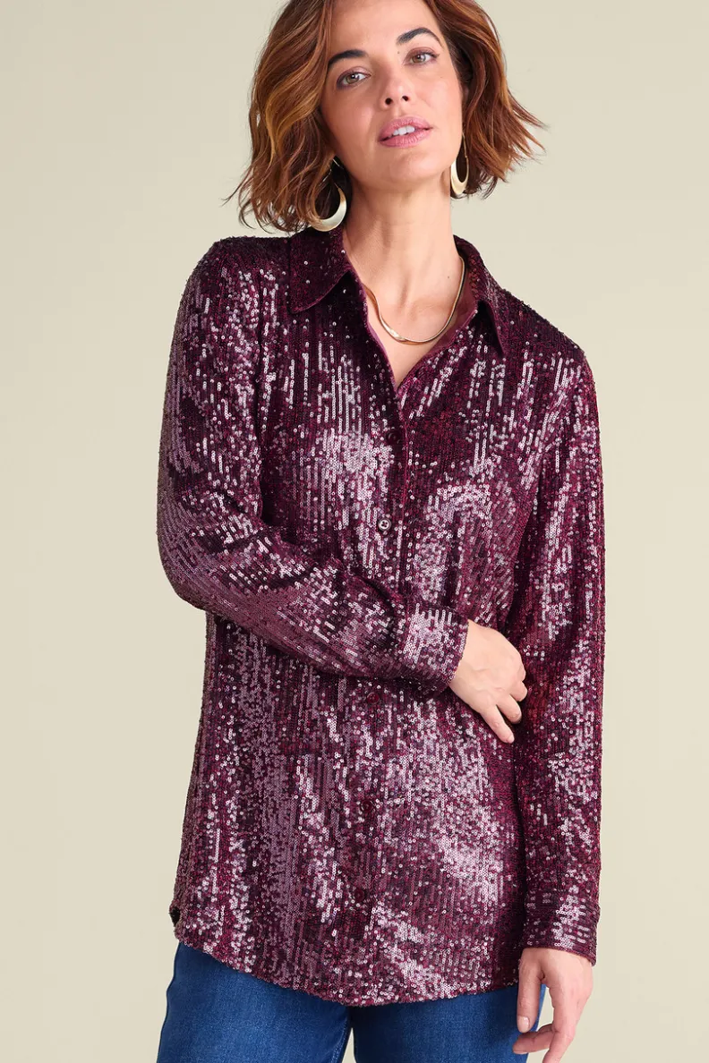 Soft Surroundings Sancerre Sequin Shirt| Tops