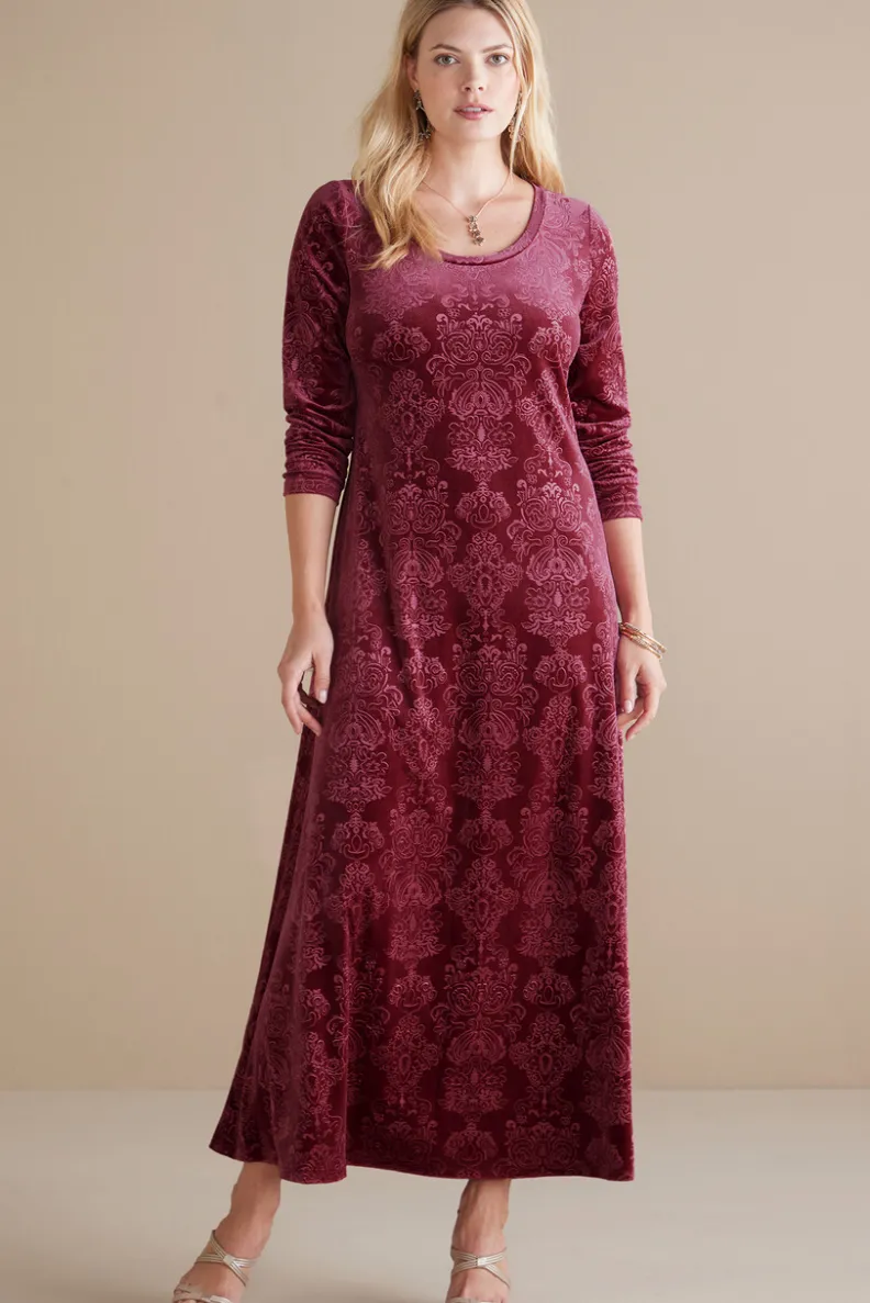 Soft Surroundings Santiago Embossed Velvet Dress| Dresses