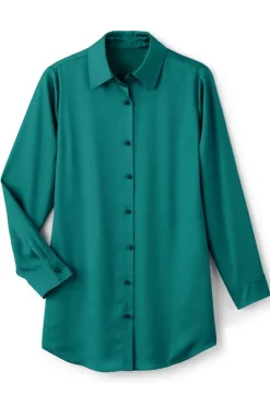 Soft Surroundings Satin Boyfriend Shirt| Tops