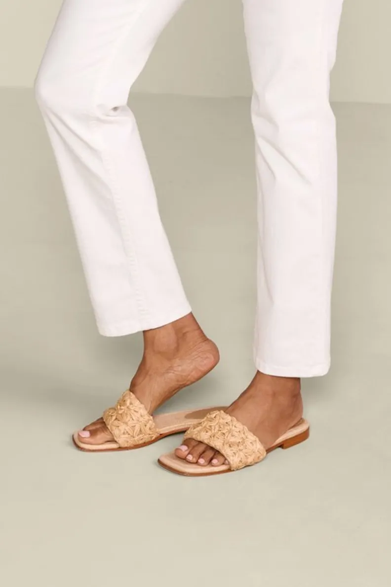 Soft Surroundings Schutz Ayla Raffia Slides| Shoes