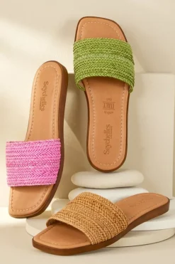 Soft Surroundings Seychelles Palms Perfection Woven Slide| Shoes