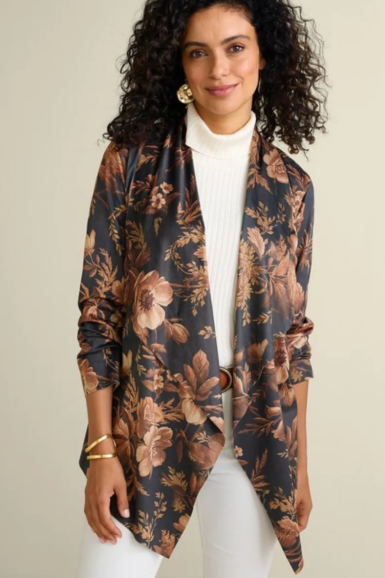 Soft Surroundings Shape Drape Faux Suede Jacket| Toppers|Jackets & Coats