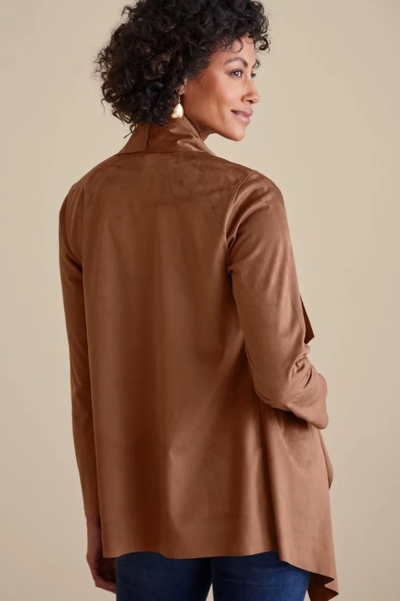 Soft Surroundings Shape Drape Faux Suede Jacket| Toppers|Jackets & Coats