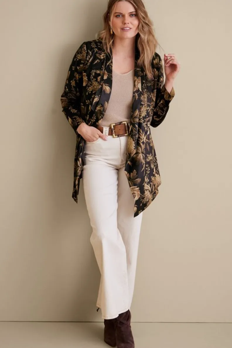 Soft Surroundings Shape Drape Faux Suede Jacket| Toppers|Jackets & Coats