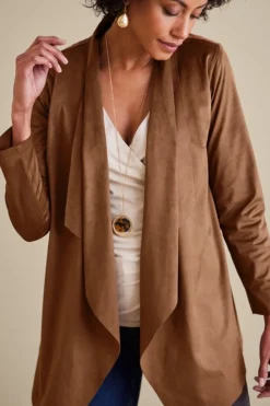 Soft Surroundings Shape Drape Faux Suede Jacket| Toppers|Jackets & Coats
