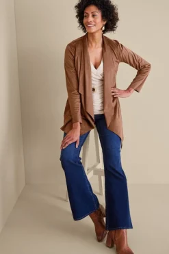 Soft Surroundings Shape Drape Faux Suede Jacket| Toppers|Jackets & Coats
