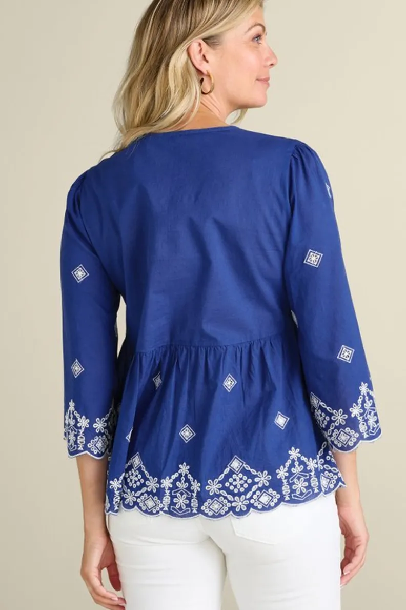 Soft Surroundings Shona Embroidered Top| Tops