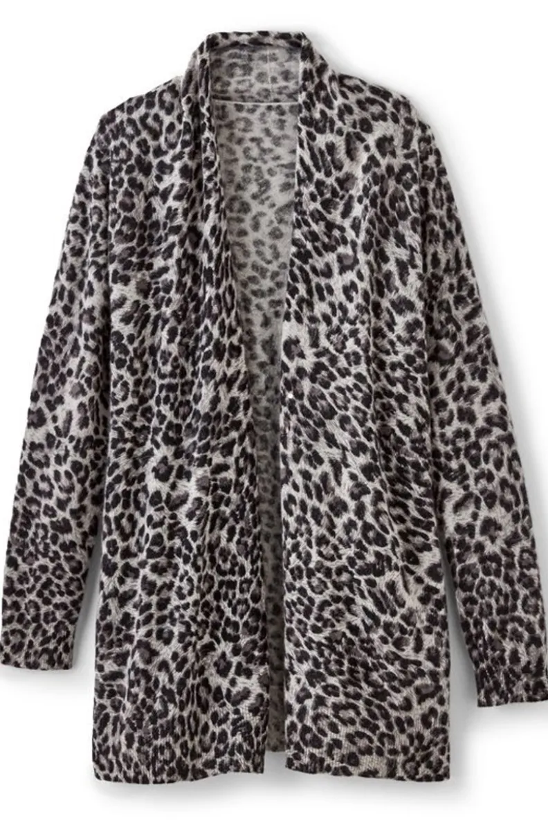 Soft Surroundings Sibyl Cashmere Printed Cardigan| Tops|Sweaters & Cardigans