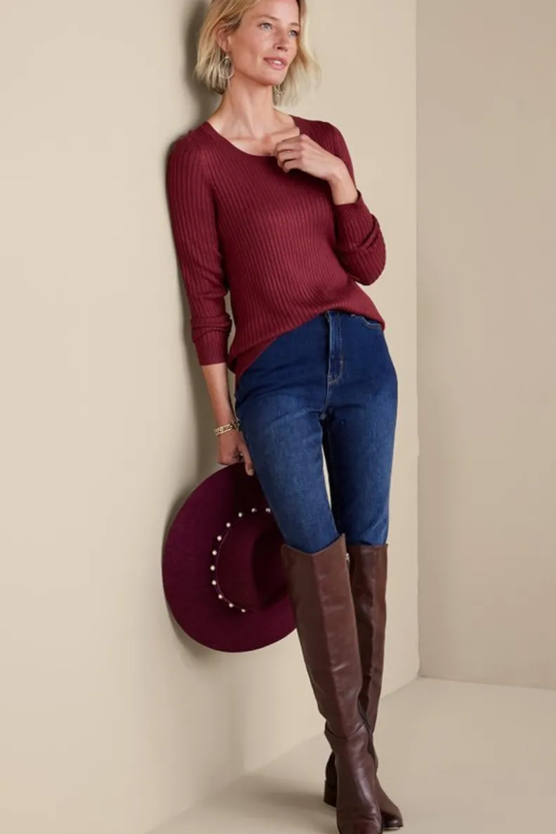 Soft Surroundings Soft Essential Ribbed Pullover Sweater| Tops|Sweaters & Cardigans