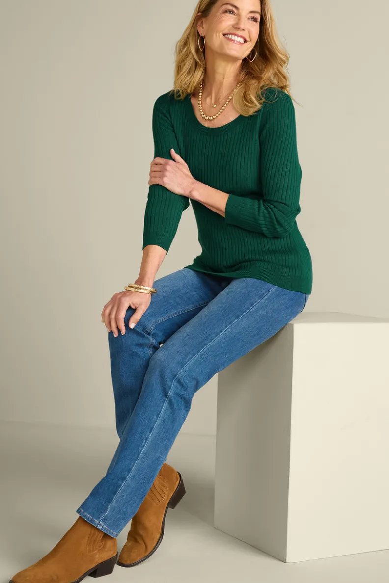 Soft Surroundings Soft Essential Ribbed Pullover Sweater| Tops|Sweaters & Cardigans