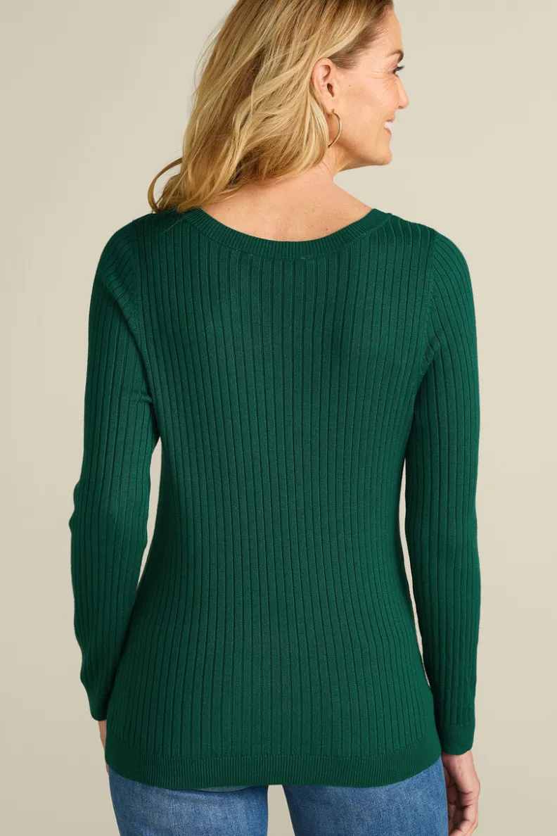 Soft Surroundings Soft Essential Ribbed Pullover Sweater| Tops|Sweaters & Cardigans