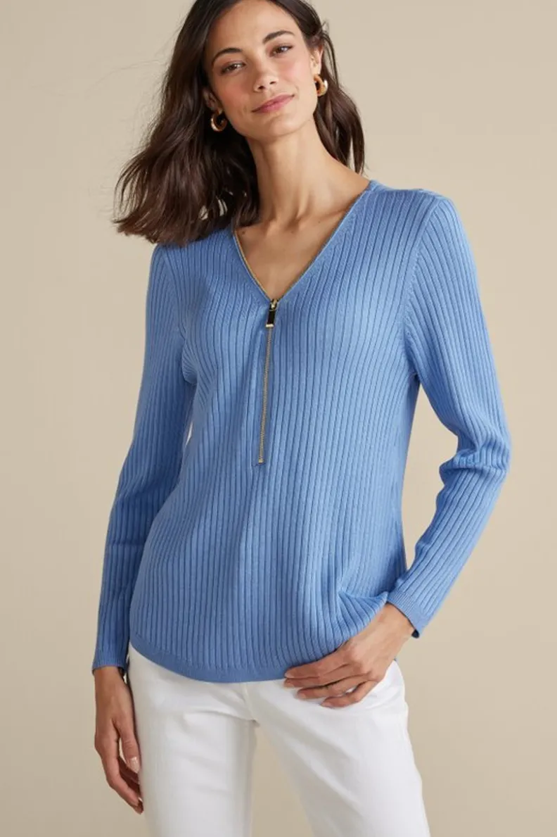 Soft Surroundings Soft Essential Ribbed Valentina Sweater| Tops|Sweaters & Cardigans