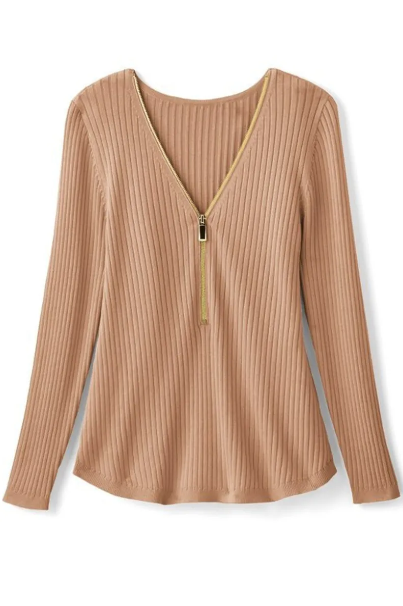 Soft Surroundings Soft Essential Ribbed Valentina Sweater| Tops|Sweaters & Cardigans