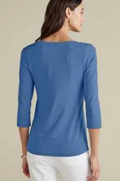 Soft Surroundings Soft Essential Supima 3/4 Sleeve Tee I| Tops