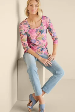 Soft Surroundings Soft Essential Supima 3/4 Sleeve Tee I| Tops