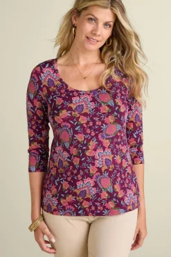 Soft Surroundings Soft Essential Supima 3/4 Sleeve Tee I| Tops