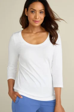 Soft Surroundings Soft Essential Supima 3/4 Sleeve Tee I| Tops
