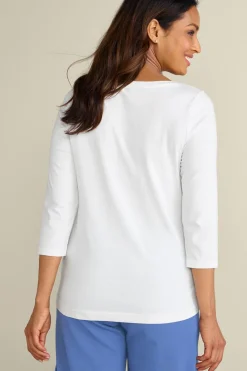 Soft Surroundings Soft Essential Supima 3/4 Sleeve Tee I| Tops