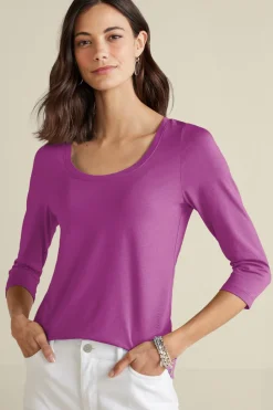 Soft Surroundings Soft Essential Supima 3/4 Sleeve Tee I| Tops