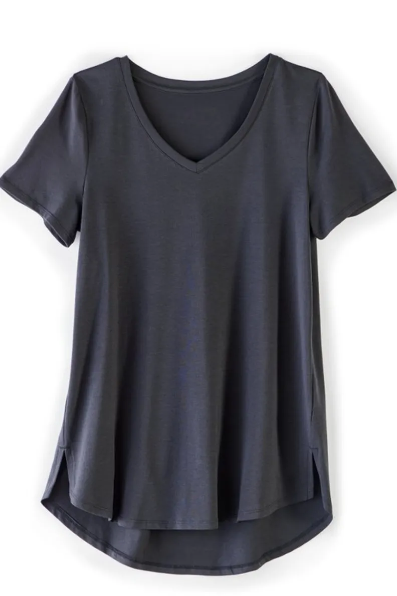 Soft Surroundings Soft Essential Supima Isabel Short Sleeve Tunic| Tops|Tunics & Leggings