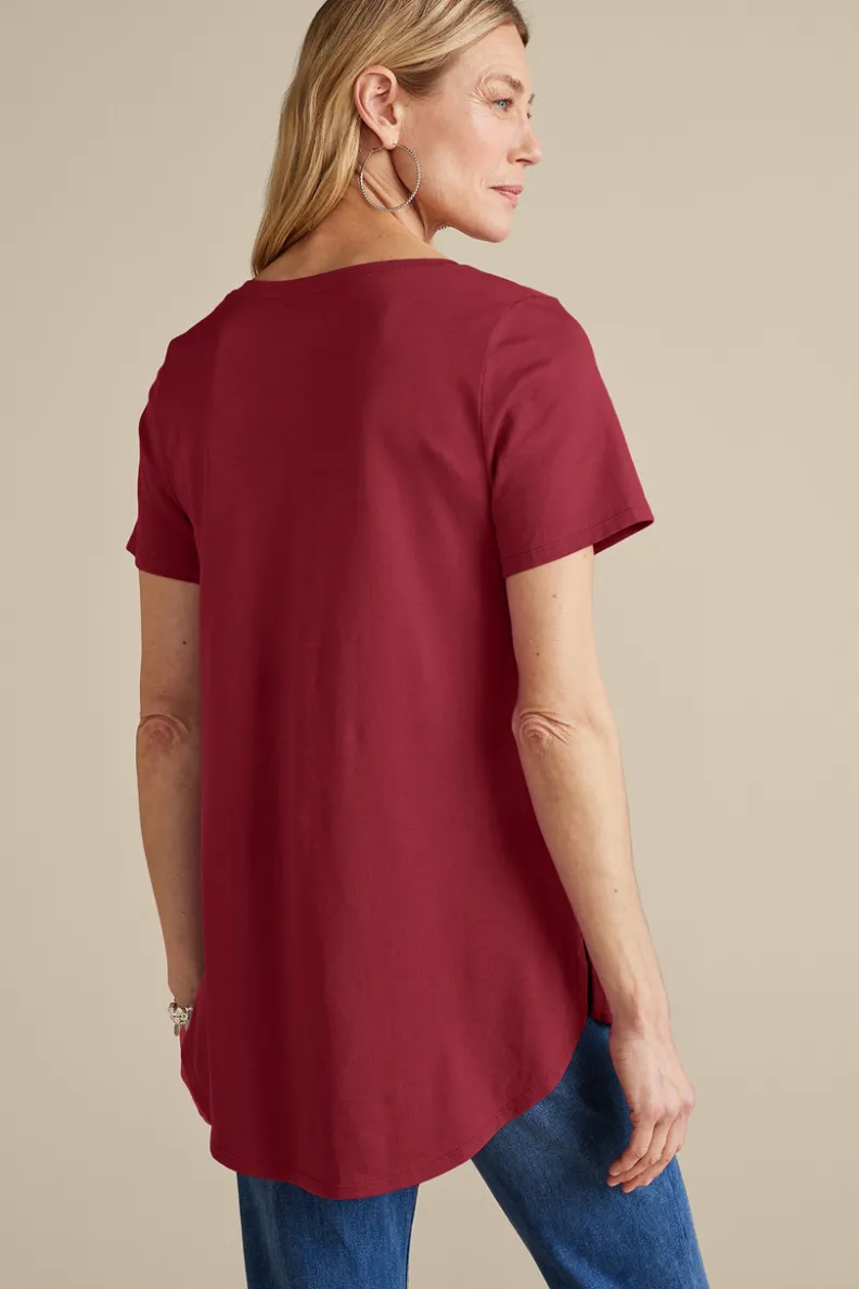 Soft Surroundings Soft Essential Supima Isabel Short Sleeve Tunic| Tops|Tunics & Leggings